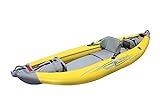 Advanced Elements StraitEdge Inflatable Whitewater Kayak - AE1006-Y Crossover Kayak Class-3 with Bag - 9' 8' - 34 lbs, Yellow/Gray, One Size