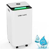 2000 Sq. Ft Dehumidifiers for Home and Basements with Drain Hose, COLAZE 30Pints Dehumidifiers with Auto or Manual Drainage, 24 Hours Timer, 0.66 Gallon Water Tank, Auto Defrost, Dry Clothes Function for Large Room or Basements