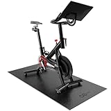 Cycleclub Exercise Bike Mat - 6mm Thick Under Bike Trainer Mat for Stationary Indoor Spin Bikes, Hardwood Floor Carpet - Black Gym Equipment Mat