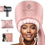 Bonnet Hairdryer Attachment - Integrated Elastic Headband That Reduces Heat Around Ears & Neck - Hooded Hair Dryer Diffuser Cap - Easy to Use for Deep Conditioning and Fast Hair Drying (Rose Gold)