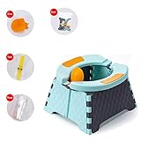 Honboom Portable Potty Training Seat for Toddler| Kids Travel Potty | Collapsible potty | Baby Potty Seat for Indoor and Outdoor (Blue)