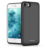 Ekrist Battery Case for iPhone 6/6s/7/8, [Upgraded 6000mAh] Portable Ultra-Slim Protective Charging Case, Extended Rechargeable Smart Battery Pack, Backup Charger Case Power Bank Cover (Black)