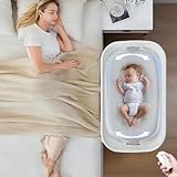 VaVaSoo Rocking Bassinet for Baby 3 Speeds, Smart Motion Detection, Electric Bedside Sleeper with 8 Soothing Music, Auto Bedside Crib for Infant, Grey