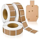 Fuutreo 3000 Pieces/ 3 Rolls Square Target Pasters Self Adhesive Target Stickers 0.85 Inch Brown Target Labels for Shooting Range Practice, 1 000 Per Roll