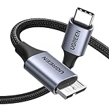 UGREEN 10 Gbps Micro B to USB C Hard Drive Cables, 1.5FT USB C to Micro B, External Hard Drive Cable Compatible with MacBook Pro/Air, iPad/Tablet, iPhone, Samsung Galaxy S24, WD Seagate etc
