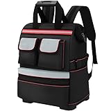 TooCust Tool Backpack, Tool Bag Backpack Heavy Duty with Waterproof Molded Base, Construction Electrician Backpack, Work Backpack for Men, Multi-Use Pocket