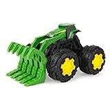 John Deere Monster Treads Rev Up Tractor Toy Tractor Toys - Monster Truck Style Tires and Sounds - 10 Inch - Ages 3 Years and Up Green