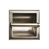 SENTO Recessed Brushed Nickel Toilet Paper Holder, Wall Mounted Heavy Duty Metal Toilet Paper Roll Holder with Rear Mounting Bracket, in Wall, Easy Installation, Satin Nickel