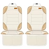 Siivton Car Seat Protector for Child Car Seat, Car Seat Cushion for Leather and Fabric Seats, 2 Mesh Pockets, Non-Slip Bottom, Waterproof Protectors for Vehicles Baby Pets (2 Pack)