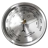 Dial Type Barometer with Thermometer Hygrometer Weather Station, 3 in 1 Weather Station for Indoor and Outdoor, Combined Weather Dial Wall Hanging Barometer(Silver)