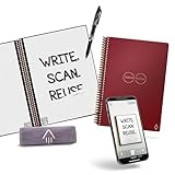 Rocketbook Core Reusable Smart Notebook | Innovative, Eco-Friendly, Digitally Connected Notebook with Cloud Sharing Capabilities | Lined, 8.5' x 11', 32 Pg, Scarlet Sky, with Pen, Cloth, and App Included