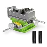CNCTOPBAOS 3' Cross Slide Vise for Mill and Drill Press,3 Inch Cross Sliding Flat Vise,Aluminum Alloy 2 Way Movement X-Y Compound Bench Top Woodworking Clamp for Mini Drilling Milling Machine