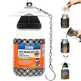 TERRO Fly Magnet, Reusable Fly Trap - Includes One Fly Bait Packet and Heavy Duty 9.5 USA Supply Hanging Chain (1 Trap)