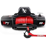 X-BULL Winch-10000 lb. Load Capacity Electric Winch Kit -12V Synthetic Rope Winch,Waterproof IP67 Electric Winch with Hawse Fairlead, with Wireless Handheld Remote and Corded Control Recovery