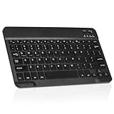Ultra-Slim Rechargeable Bluetooth Keyboard Compatible with Samsung Smart TV and Other Bluetooth Enabled Devices Including All iPads, iPhones, Android Tablets, Smartphones, Windows pc, Black