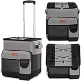 Cooler with Wheels 35 Can Collapsible Rolling Cooler Soft Insulated Roller Cooler Portable Leak Proof Cooler Bag with Wheels and Handle for Camping Hiking BBQ Summer Beach Travel Outdoor Activities