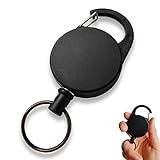 Retractable Key Chain Key-Rings - Heavy Duty Key Holder Belt Clip with Multitool Carabiner, Durable Retractable Keychain Key Holder-Rings/Carabiner, 25 Inch Steel Wire Cord