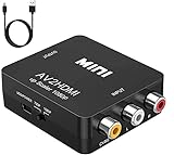 AV to HDMI Converter, RCA to HDMI, BD&M 1080P Mini RCA Composite CVBS Video Audio Converter Adapter Support PAL/NTSC for TV/PC/ PS3/ STB/Xbox VHS/VCR/Blue-Ray DVD Players - Black