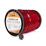 Cluparis 5-Pound Heavy Duty Square Trimmer Line .155-inch-by-492-ft Commercial String Trimmer Line in Spool, 0.155' Nylon Weed Eater String with Bonus Line Cutter（ Red）