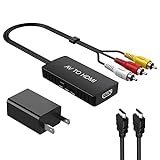 DIGITNOW RCA to HDMI Converter, AV to HDMI Composite Video Audio Converter Adapter, Supports PAL/NTSC for PS2, PS3, STB, VHS, VCR, Blue-Ray DVD