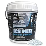 AquaDoc Ice Melt Safe for Concrete - Snow Salt & Rock Salt for Snow, Calcium Chloride Ice Melt for Driveway & Sidewalk Effective at -25°F, 10 Pounds