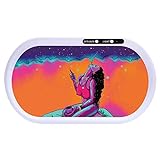 TIRIRS Bluetooth Speaker LED Glow Light Up Tray - 7 Colors Party Mode Rechargeable, Lights Dancing with Music, Fashionable Pattern Finish with Smooth Rounded Edges - Red Girl