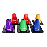 Cannon Sports Multicolor Assorted Agility Cones 6 inch for Kids Soccer Practice Basketball Drills with Black Weighted Base