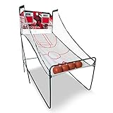 Hy-Pro Twin Shot Foldable Basketball Arcade System with LED Scoring Includes 4 Balls and a Pump; Indoor Basketball Competition for Kids and Adults (HP04619)