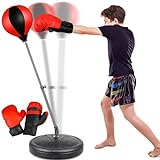 Height Adjustable Punching Bag Set for Kids Ages 3-8+ with Boxing Gloves, Ideal Birthday for Boys & Girls