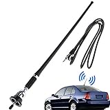 Linkstyle 16.9 Inch Car FM AM Radio Antenna, Flexible Mast Radio FM/AM Antenna Universal Car Stereo Auto Roof Fender Radio AM FM Wing Mount Signal Aerial Antenna with Antenna Extension Cable