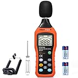 Protmex Sound Level Meter, Dual Mode db Meter Decibel Meter Noise Level Meter 30-130dB Measure with Fast/Slow Selection, Backlight, Max and Data Hold Function, A/C Mode PT6708(Batteries Included)