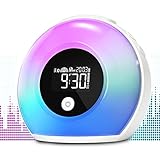 Uplayteck Wake Up Light Alarm Clock with Bluetooth Speaker, Kids Night Light, 4 Level Brightness & Colorful Light, Digital Alarm Clock for Kids, Teen, Bedroom