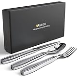 iMedic Precision Weighted Utensils Set - 3-Piece Silverware for Enhanced Stability - Ideal for Hand Tremors & Parkinson's Patients - Elegant Adaptive Cutlery with Gift Box
