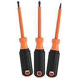Klein Tools 85073INS Insulated Screwdriver Set features 1000V Phillips, Slotted and Square Tips, Cushion Grip Handles, 3-Piece