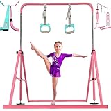 PreGymnastic Updated Folding Gymnastics Kip Bar with Sturdier Base, A Safe Gymnasitc Bar for Kids 3-8 Years Old, Easy to Assemble and Dis-Assemble
