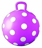 Hedstrom Pink Polka Dot Hopper Ball, Kid's Ride-on Toy, Bouncy Hopping Ball with Handle - 15 Inch