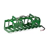 Titan Attachments 72in Economy Grapple Bucket Attachment Fits John Deere Tractors, 3/8in Thick Steel Frame, Hook and Pin Mounting System