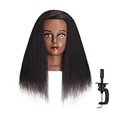 Hairingrid Mannequin Head 14' 100% Real Hair Hairdresser Cosmetology Mannequin Manikin Training Head Hair and Free Clamp Holder (14 Inch)