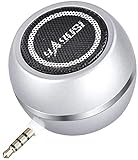 Mini Speaker with 3.5mm Aux Input Jack, 3W Loud Portable Speaker for iPhone iPod iPad Cellphone Tablet Laptop, with USB Rechargeable Battery, Gift Choice for Kids, Silver