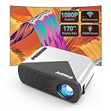 Antmap Mini Projector with WiFi, Upgraded iPhone Projector Supported Full HD 1080P Small WiFi Projector Proyector Portatil Compatible with HDMI/USB/VGA/AV/Smartphone/TV Box/Laptop