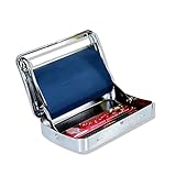 HORNET 110MM Adjustable Automatic Cigarette Rolling Machines Box, Silver Metal Cigarette Roller Case Suit King Size Rolling Paper (110mm-Silver)