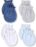 Baby Mittens Newborn - 100% Organic Cotton, Soft No Scratch Gloves - Hypoallergenic Infant Hand Mittens with Elastic Wrist - Cute Mitts for Girl 0-6 Months