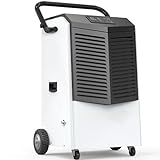 Moiswell 232 Pint Commercial Dehumidifier, Large Industrial Dehumidifier with Hose for Large Spaces Basements, Warehouse Flood, Water Damage Restoration, 5 Years Warranty