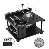 Multi-Functional Table Saw,200W Mini Desktop Electric Saw Cutter Speed & Angle Adjustable for Wood Plastic Acrylic Cutting