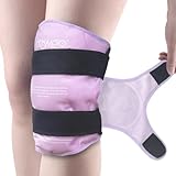 NEWGO Ice Pack for Knee Replacement Surgery, Reusable Gel Cold Pack Knee Ice Pack Wrap Around Entire Knee for Knee Injuries, Knee Ice Wrap for Pain Relief, Swelling, Bruises - Purple