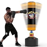 XMXAQ Punching Bag with Stand Adult Freestanding Heavy Boxing Bag with Suction Cup Base for Adult Youth, Men Stand Kickboxing Bag for Home Office Gym (Shark)
