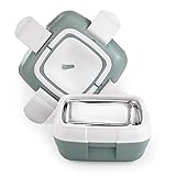 PINNACLE Portable Insulated Food Container With Lids - Stainless Steel Leak Proof Casserole Dish Food Warmer/Cooler for Trip, Parties, Picnic - Thermal Soup/Salad Serving Bowl (Teal, 67 oz.)