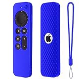 Compatible with Apple TV 4K Siri Remote 2021 Silicone Cover, Silicone Case for Apple TV 4K 6 Generation 2021 Remote Control, Apple 4K Siri Remote 2nd Gen Cover (Blue)