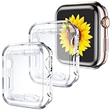 GEAK 3 Pack Compatible with Apple Watch Case 38mm,Soft HD High Sensitivity Screen Protector with TPU All Around Anti-Fall Bumper Protective Case Cover for iWatch Series 3/2/1 38mm(3 Clear)