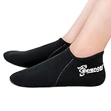 Seavenger Zephyr 3mm Neoprene Socks | Wetsuit Booties for Scuba Diving, Snorkeling, Swimming (Black, X-Large)